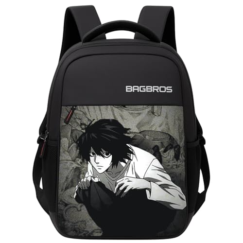 Image of Bagbros Anime Printed Backpack Death Note L Printed Laptop Bagpack | 30L Death Note Anime Printed L Death Note Anime Printed Backpack Multi-Storage Backpack,Laptop Bags,School Bags,College Bags
