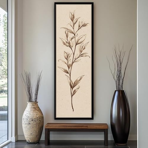 Art mural vertical haut de gamme avec cadre intérieur pour salon et hall