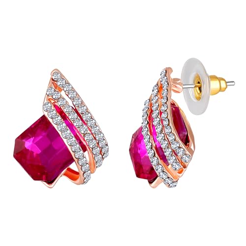 Pink Crystal Angel Wings Pendant Set