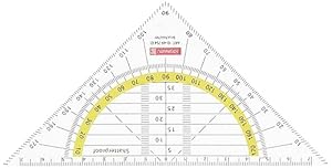 Brunnen 104975401 Geometrie-Dreieck / Geodreieck (für Schule und Büro, 16 cm, bruchsicher, glasklar)