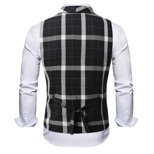 Men's Suit Vest Spring Plaid Business Vintage Casual Button Suit Vest for men2