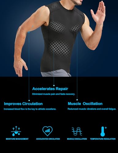 4 Pack Compression Shirts and Tank Tops Men Short Sleeve/Sleeveless Athletic Undershirt for Sport3