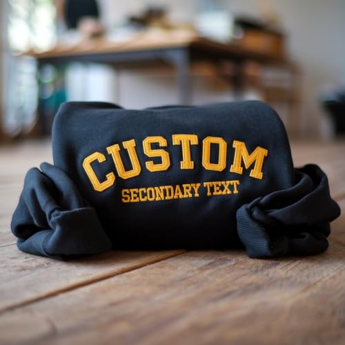 Custom Embroidered Felt Sweatshirts Design Your Own, Customized Text On Sleeve, Personalized Sweatshirts Hoodie For Everyone, Personalized Embroidery Gift, Mother, Christmas, Valentine3