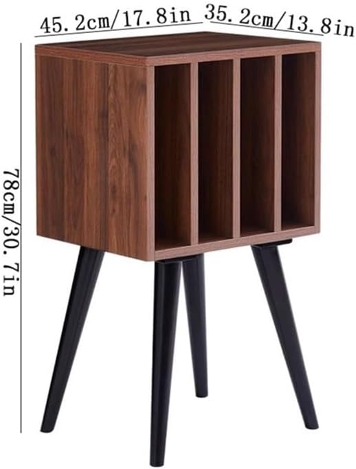 Cd Rack Tall Legged Wooden Minimalist Vinyls Record Storage Cabinet for Living Room Lounges Office,