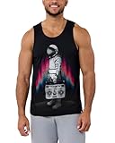 INTO THE AM AstroBlaster Men's Sleeveless Tank Top Shirt (Black, Medium)