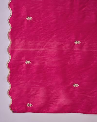 Image of Amazon Brand - Tavasya Women Bitaliyan Zari Sequence Thread Cording Embroidery Kurta Set|Salwar Suit|3 Piece Set