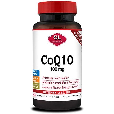 Olympian Labs Coenzyme Q10 100mg Softgels formulated with Extra Virgin Olive Oil, Heart Health Support, Cell Protection from Free Radicals Cover