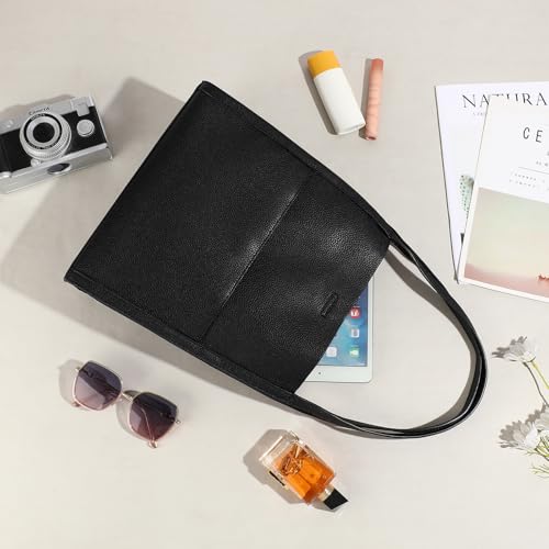 Bolsa tote grande de cuero vegano suave para mujer miniatura 7