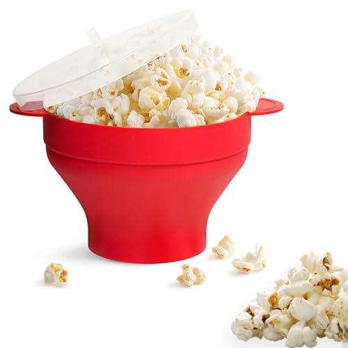 alomitas De Maíz Para Microondas, Máquina Para Hacer Palomitas De Maíz De Silicona Para Microondas, Contenedor De Palomitas De Maíz Plegable De Silicona,Hogar, Cocina, Rojo