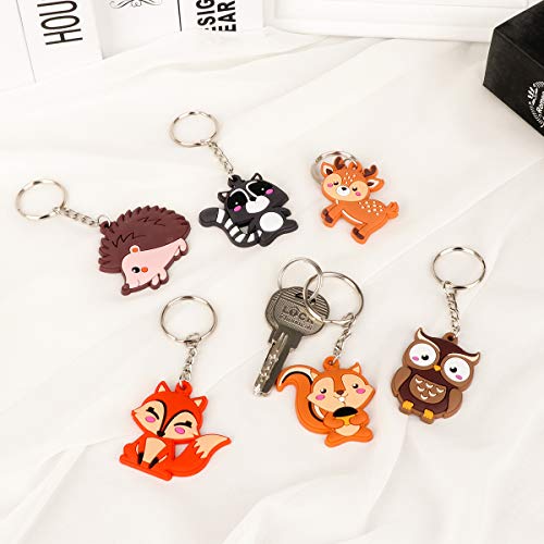 Imagitek 24 Pack Woodland Animal Keychains For Woodland Party Favors Supplies, Kids Party Bag Fillers, School Carnival Rewards, Woodland Baby Shower Party Favors #TOP6