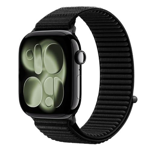 OMECKY Sport Band Compatible with Apple Watch Bands Series 11 10 46mm, 9 8 7 45mm, 4 5 6 & SE 2 3 44mm, Ultra 49mm for Women Men, Stretchy Straps for iWatch, Breathable, Nylon Soft Loop Ideal for Outdoor
