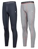 Little Donkey Andy Men's Thermal Underwear Tops 2 Pack Quick Dry Wicking Lightweight Base Layer Wint