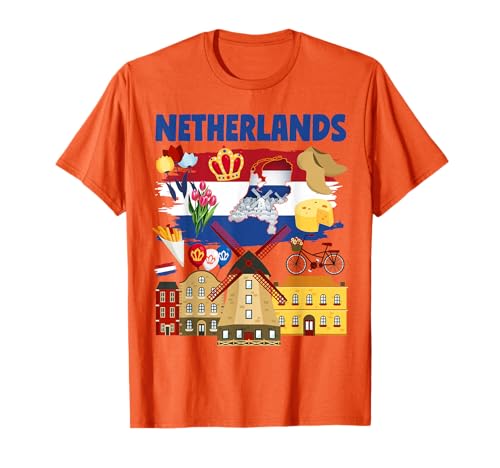 Image of Netherlands Flag Outfit Idea For Kids & Holland Dutch Flag T-Shirt
