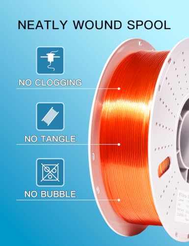 Image of PINBALL Clear PETG 3D Printer Filament 1.75mm ±0.02mm, Multicolor Transparent Rainbow Filament, Translucent PETG Filament, 1KG /2.2lbs