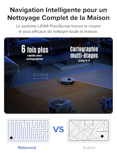 roborock Q7 L5 Saugroboter, Dual Anti-Tangle System, 8.000 Pa HyperForce Saugkraft, Präzise Navigation, Smart No-Go Zone, Einstiegsleistung, Perfekt für Haustierbesitzer (Schwarz)