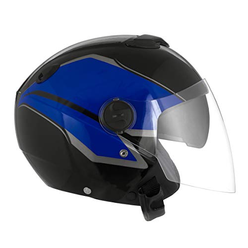 Pro Tork Capacete New Atomic SupeRubroike Sb2 58 multicor (Preto/Azul/Prata)