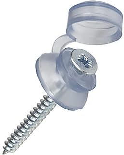 Merriway BH02184 (100 Pcs) Roofing Screw with Clear Waterproof Plastic Cap and Washer - Pack of 100 Pieces