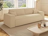 Vente-unique - Canapé 3 Places Convertible Express en Velours côtelé Beige - Couchage 1...