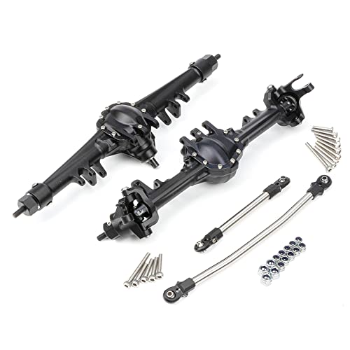Aluminum Front & Rear Axles Cnc Complete Axle Set For 1/10 Rc Crawler Car Axial Scx10 Ii Rgt 86100 Redcat Gen8 Element Enduro Cc01 (Black Front Rear Axle) #TOP20