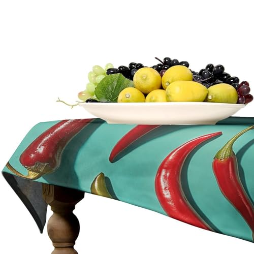 Nappe piment lin rectangulaire décoration table rustique résistante taches - 7