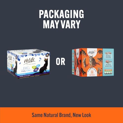 HiLife Adult Wet Cat Food, Mixed Ocean Fish in Jelly Recipes, Complete Cat Food Pouches, 100% Natural & Grain Free, Ocean Fish / Sardine with Tuna (32 x 70g Pouches) - Image 3