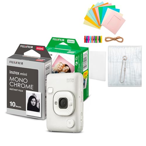 Fujifilm Instax Mini Liplay Hybrid Instant Camera Bundle (White 4 Items)