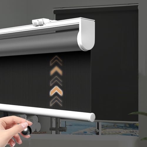 Blackout Roller Blind for Windows Customizable Spring Loaded Blind for Office Living Room Privacy and Insulation Dark Grey 95cm x 130cm Dimensions