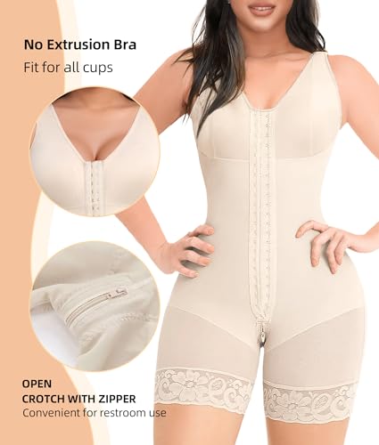Image of YIANNA Fajas Colombianas Shapewear for Women Tummy Control Full Body Shaper Butt Lifter with Zipper Crotch