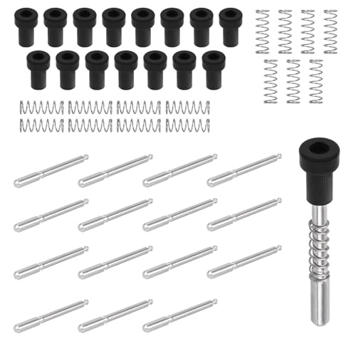 16pcs Window Screen Plunger Latches with Caps-5/32 x 1-1/2 Aluminum Alloy Window Screen Retainer Plunger Latches Clips Replacements with Caps and Springs for Securing Screens