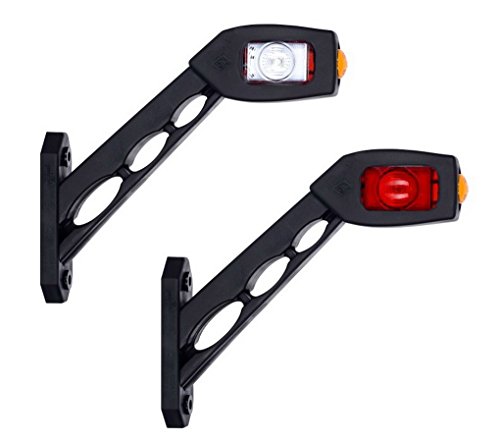 BUL BARS 2 x LED Gummi Begrenzungsleuchte Seitenleuchte 12V 24V mit E-Prüfzeichen Positionsleuchte Auto LKW PKW KFZ Lampe Leuchte Licht Weiß Rot Orange
