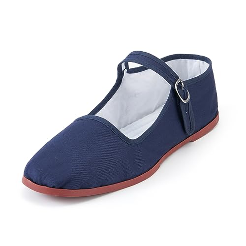Image of Womens Classic China Flats, Casual China Doll Shoes, Cotton Mary Janes, Chinese Tai Chi Shoes