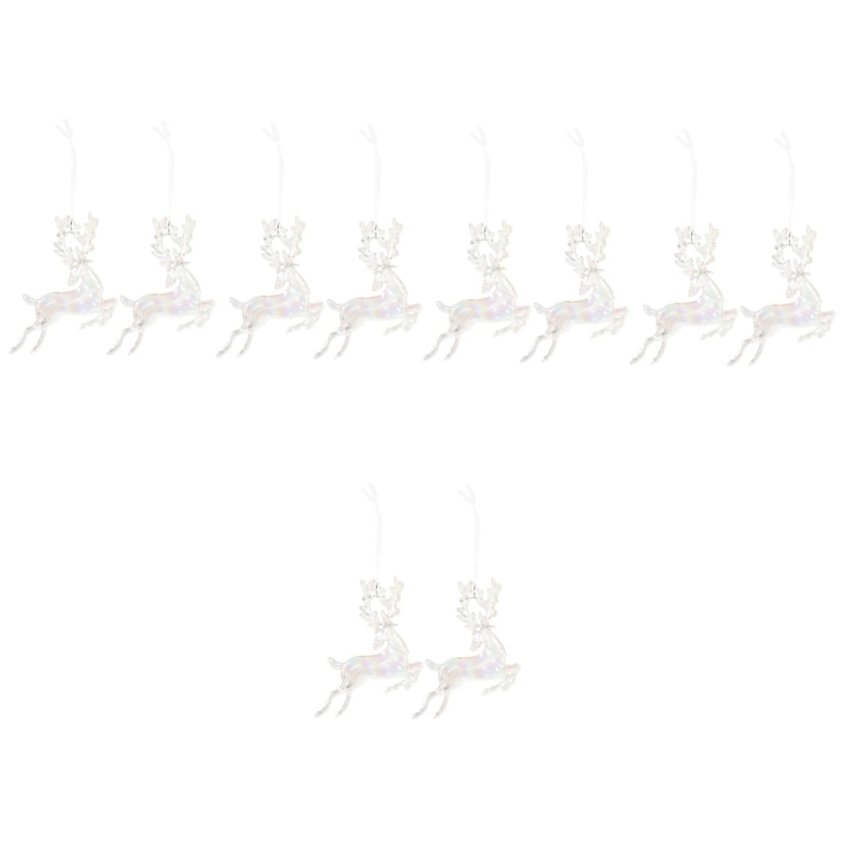 Gatuida 10piezas Adornos Colgantes De Acrílicos para Decoración Navideña De Elk para Árboles Ventanas y Espejos De Coche Decoración De