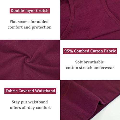 Image of wirarpa Women's Cotton Underwear High Waist Full Coverage Brief Panty Multipack