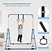 Nimsqury Foldable Gymnastics Bar, 5-Height Adjustable Gymnastic Bars for Kids at Home,Robust & Stable for Indoor/Outdoor Using,Weight Limit 140LBS (Blue)