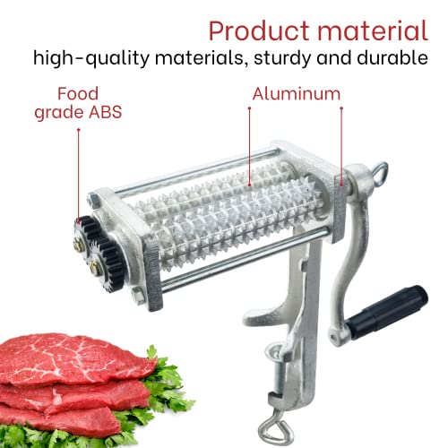 Heavy Duty Manual Meat Tenderizer – Cuber Tool Steak Flatten Tool Meat Tenderizer Commercial Tool Meat Grinder Attachment Clamp-on Tenderizer Rolling Meat Tenderizer Meat