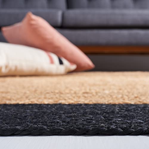 Tapete decorativo SAFAVIEH 4' x 6' Natural y negro miniatura 5
