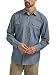 Wrangler Men's Authentics Long Sleeve Classic Woven Shirt, Dark Chambray, L