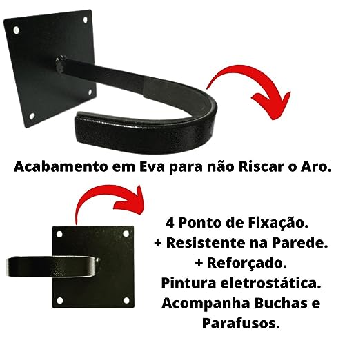 Suporte De Bike Gancho Pendurar Bicicleta Na Parede Suporte De Bike Vertical Reforçado Chapa Grossa