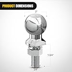 Nilight-2-Inch-Diameter-Chrome-Trailer-Hitch-Ball-3500-lbs-34-x-1-34-Inch-Shank-Universal-Fit-Gray-2-Years-Warranty