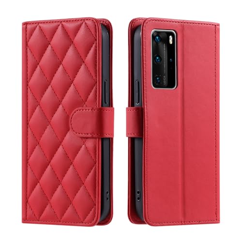 Étui à rabat Huawei P40 Pro rouge pour femme active et urbaine