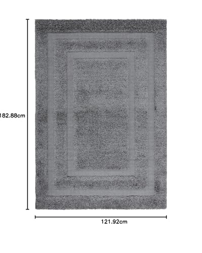 Image of Carpet for Hall | Carpet for Living Room |4X6 FEET Rugs for Bedroom | Carpet | Rug for Living Room | Carpet & Rugs for Home Decor | Carpet for Bedroom Floor (Grey Square)