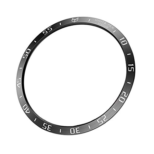 SMILEQ Samsung Galaxy Watch 46mm Bisel Anillo Adhesivo Cubierta Anti Scratch Metal (Negra)