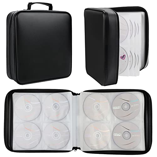 Timcorr Cd Case Dvd Storage Case: 432 Capacity Hard Plastic Dvd Case Holder Organizer Portable Cd Wallet Binder Disc Holder Folder Blu Ray Album Sleeves For Car Home Travel | Audio Music (Black) #TOP4