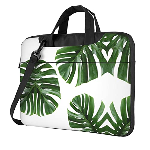 Bolso Maletín para Laptop con Estampado de Hojas Verdes miniatura 1