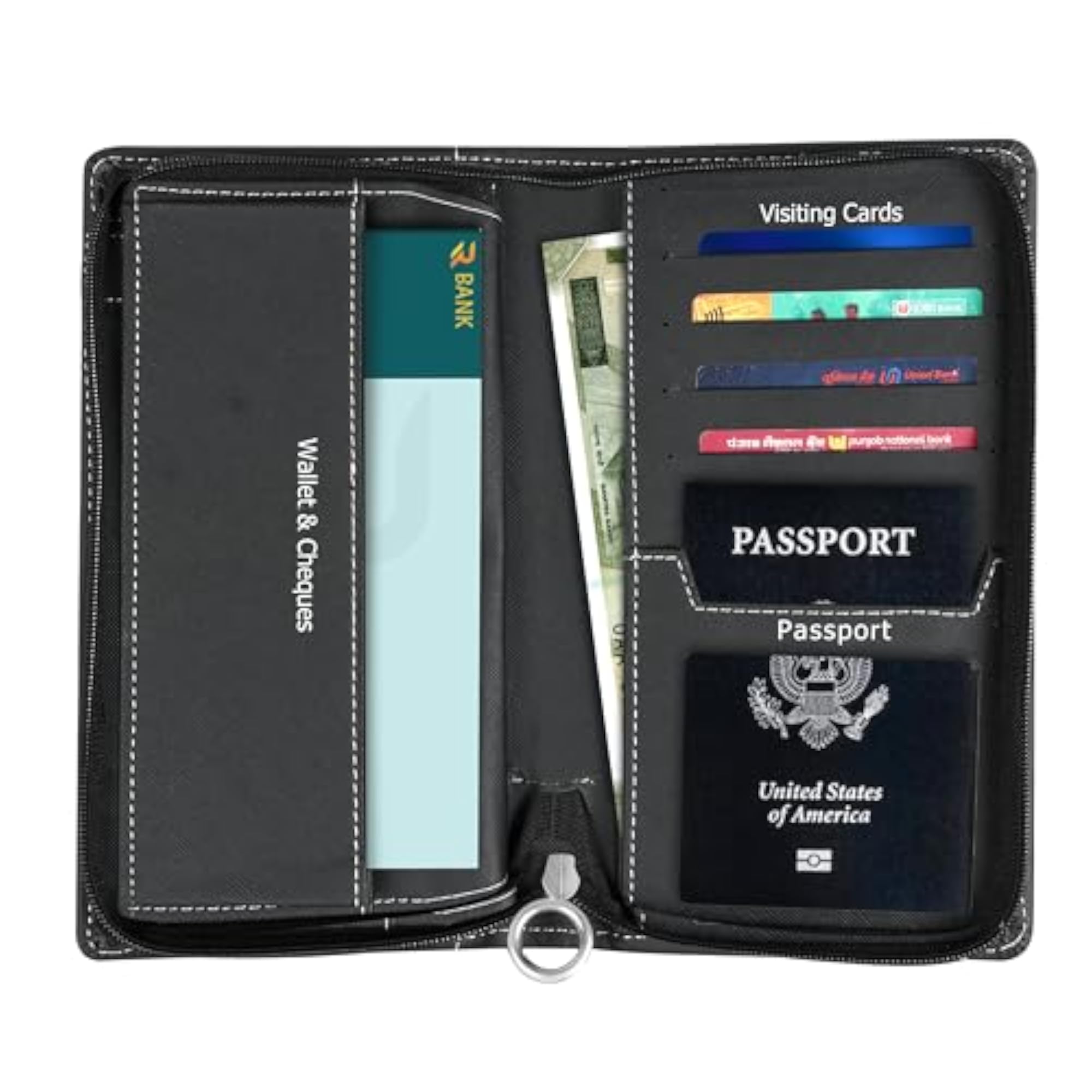 Passport Holder with Cheque Book Holder, Stylish Design for Secure Travel