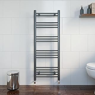 DuraTherm Modern Bathroom 1200 x 450mm Heated Towel Rail Radiator Straight Anthracite Flat
