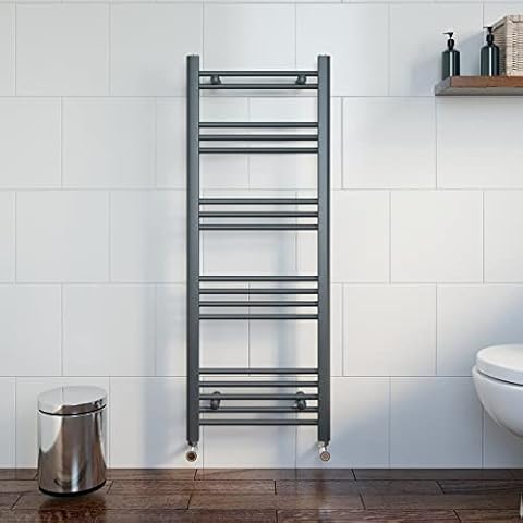 DuraTherm Modern Bathroom 1200 x 450mm Heated Towel Rail Radiator Straight Anthracite Flat Cover