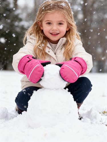 image for Wenouy Toddler Mittens Kids Snow Ski Mitten Baby Fleece Warm Waterproo