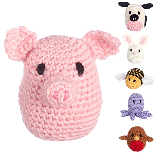 Image of LEISURE ARTS Pudgies Animals Crochet Kit, Piggy, 3 inch, Complete Crochet Kit, Learn to Animal Starter Kit for All Ages, Includes Instructions, DIY Amigurumi Kits