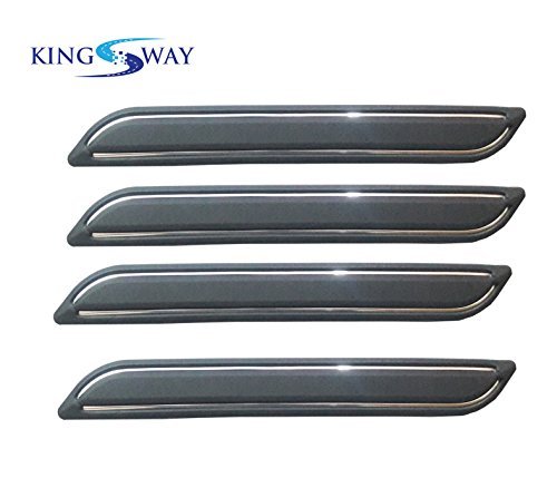 Kingsway Feather Feast Car Bumper Guard / Anti-Collision Protector / Scratch Guard, Strong & Durable, Universal Use for Hyundai Elite I20 2018 - 2020, Double Chrome Line, Pack of 4 Pcs - Black